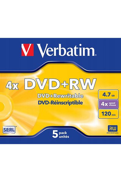 Verbatim DVD+RW 4X, 4.7GB Branded, 43229