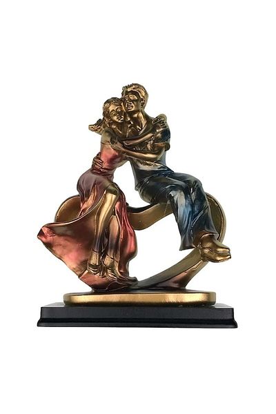 OEM Decoratiune din rasina, Indragostiti-Inima, 16x21cm, Multicolor