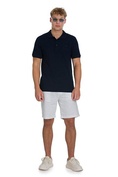 Hatemoğlu Navy Blue Regular Fit 100% Cotton Polo Neck T-Shirt