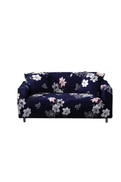 OEM Husă elastică pentru canapea, Comfort, Elastan, M-2 locuri, 145-185cm, Imprimeu crini, Multicolor