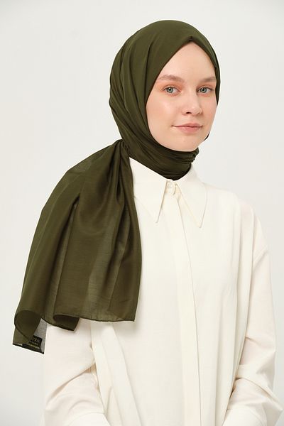 Madame Polo Plain Cheesecloth Shawl Thin Lightweight Summer Shawl Dark Khaki