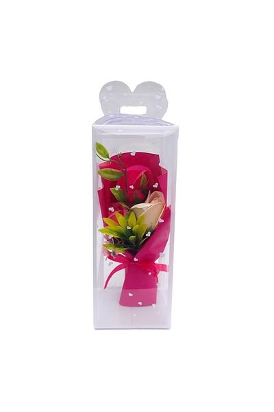 OEM Set 5 buchete din trandafiri din sapun si flori decorative, in cutie,10x25cm