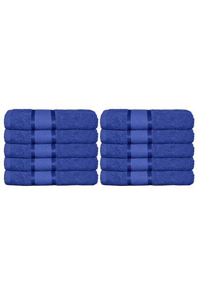 OEM Set 10 bath towels, Cotton, Plain, 400g/m², 70x140cm, Navy Blue