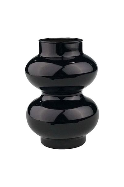 OEM Glass Vase, 12x17 cm, Black