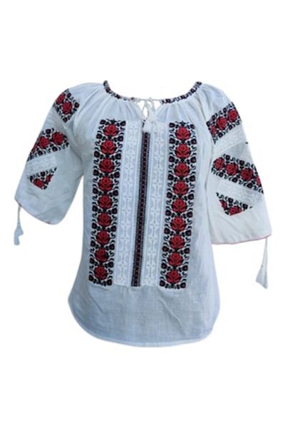 OEM Traditional Women's Blouse, Cotton, Bordeaux, Size S
