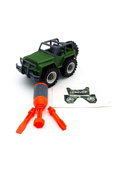 OEM Set vehicul teren 4x4, plastic, demontabil, șurubelnițe incluse, 17x12cm, verde