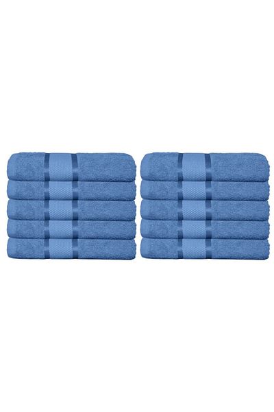OEM Set 10 Bath Towels, Cotton, Uni, 400g/m², 70x140cm, Blue