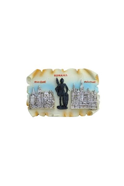 OEM Set 2 Pieces Decorative Figurines Representing Peles Castle and Bran Castle, 13x9cm