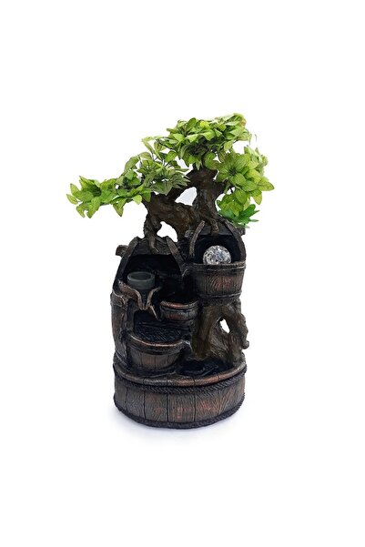 OEM Electric fountain with mill, glass sphere, and artificial plants, 27X55cm