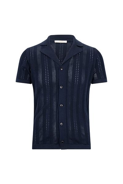 Hatemoğlu Navy Blue Regular Fit Collar Shirt T-Shirt