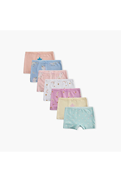 Juniors Printed Boxer Briefs with Elasticated Waistband - Set of 7