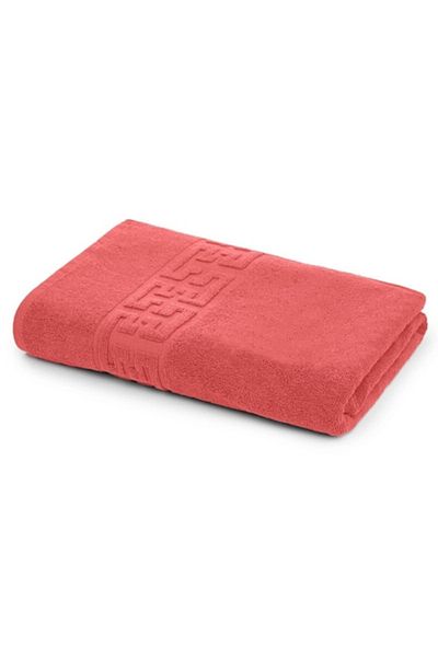 OEM Bath Towel, Cotton, Greek Border, 500g/m², 70x140cm, Coral