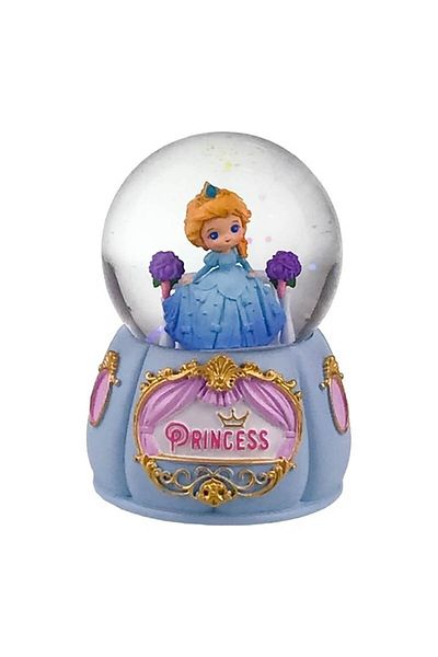 OEM Water Glass Globe on Resin Base with 'Princess' Text, 9x13 cm, Multicolor