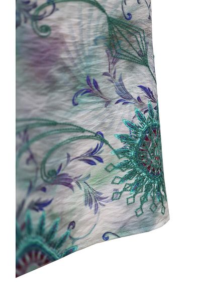 Sezgi Tekin Embroidery Detail Patterned Mint Dress