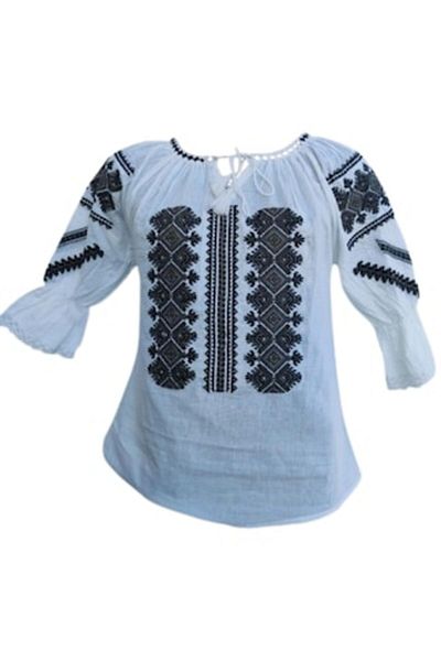 OEM Traditional Woman's Blouse, Cotton, Black, Size M