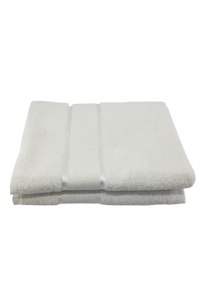 OEM Set of 2 White Bath Towels, 70x130 cm, 100% Cotton, 400 GSM