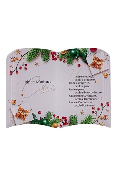 OEM Ceramic Plaque with House Blessing and Christmas Drawings 15x11 cm M6