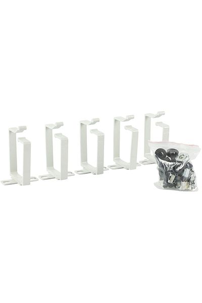 Electronica Zestaw haczyków do organizacji kabli Lanview, aluminiowy, 44x60mm, 5 sztuk, RAO120WH