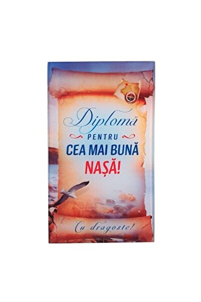 OEM Aplica diploma din sticla, dedicatie nasa, M2, 10x17cm