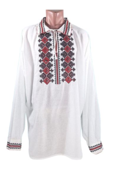 OEM Ie Traditionala Barbati, Broderie Rosu-Negru, Maneca Lunga, Bumbac, Marime 4XL