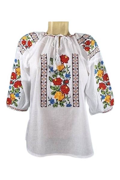 OEM Women's Traditional Floral Blouse, Cotton, Sleeve 3/4, Size M
