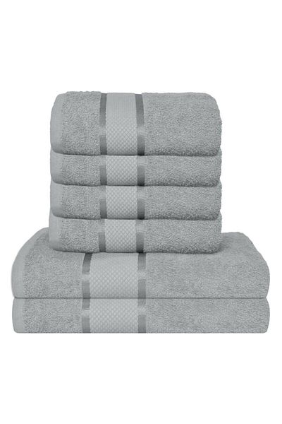 OEM Set 6 prosoape de baie, Bumbac, Uni, 400g/m², 50x90cm/70x140cm, Gri