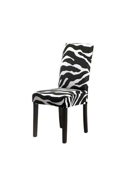 OEM Set 6 huse pentru scaune, Poliester cu Elastan, Imprimeu Animal Print, Alb-Negru