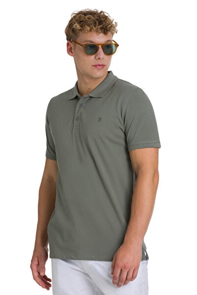 Hatemoğlu Olive Green Regular Fit 100% Cotton Polo Neck T-Shirt