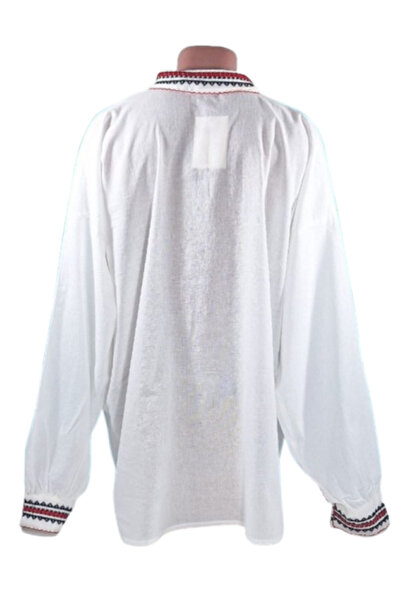 OEM Ie Traditionala Barbati, Broderie Rosu-Negru, Maneca Lunga, Bumbac, Marime 4XL