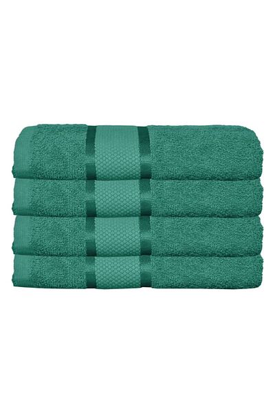OEM Set 4 bath towels, Cotton, Uni, 400g/m², 70x140cm, Dark Green