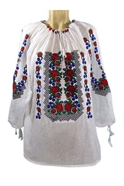 OEM Blouse for Women, Cotton, Long Sleeve, Traditional Model, Multicolor Embroidery, Size 3XL