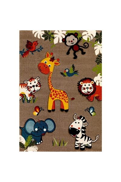 OEM Children's Room Rug, Non-Slip, Zoo Animals, Multicolor, 80x150cm