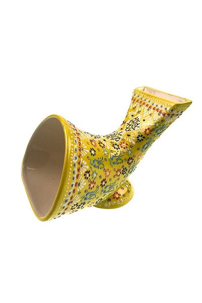 OEM Amplificator decorativ de sunet pentru telefon, ceramică, design floral, pictat manual, 22x15cm, multicolor