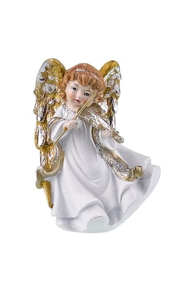 OEM Angel figurine made of resin with musical instruments, 11x15 cm violin