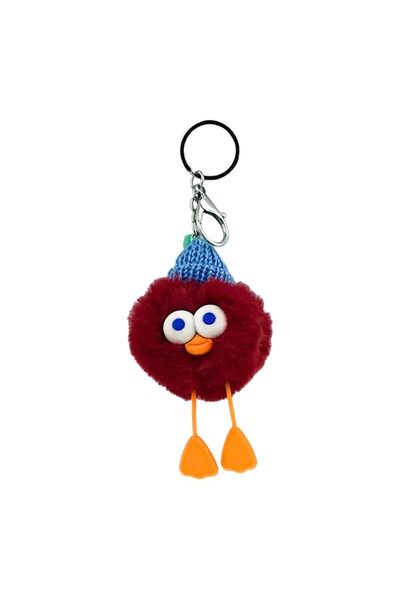 OEM Textile Owl Keychain, 6x12 cm Bordeaux