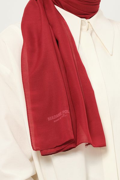 Madame Polo Plain Cheesecloth Shawl Thin Lightweight Summer Shawl Light Burgundy