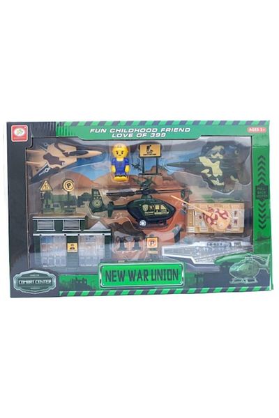 OEM Set 13 piese de plastic cu vehicule și accesorii militare, 42x28cm
