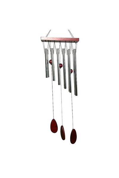 OEM Clopoței de vânt, accesorii din lemn, 20x83cm, argintiu-maro