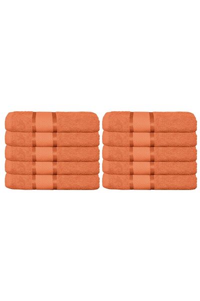 OEM Set 10 Bath Towels, Cotton, Uni, 400g/m², 70x140cm, Orange