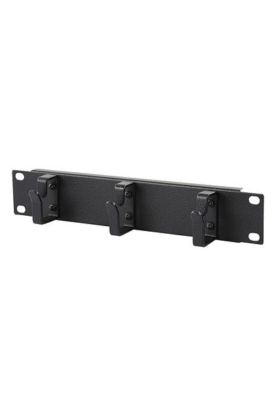 Lanview Panel zarządzania kablami 1U 10", 3 szt. haczyki czarne, RA10110BL