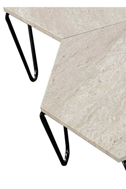 Veys Sehpa SİYAH AYAKLI - STATİK 4 LÜ PİRAMİT ZİGON SEHPA-TRAVERTER