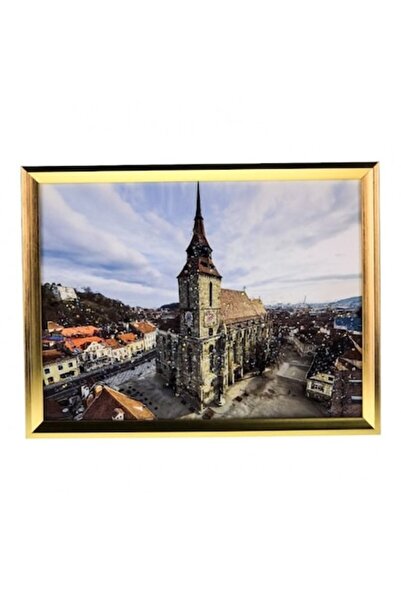 OEM Tablou din plastic cu rama din MDF cu imagini din Brasov.43x33 cm M1