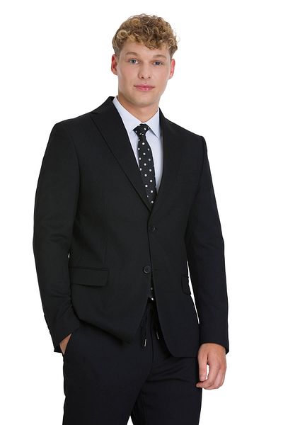 Hatemoğlu Black Slim Fit Mono Collar Classic Suit