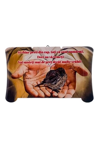 OEM Ceramic Plaque Shaped as Papyrus with Biblical Texts and Music, 15x10 cm M7