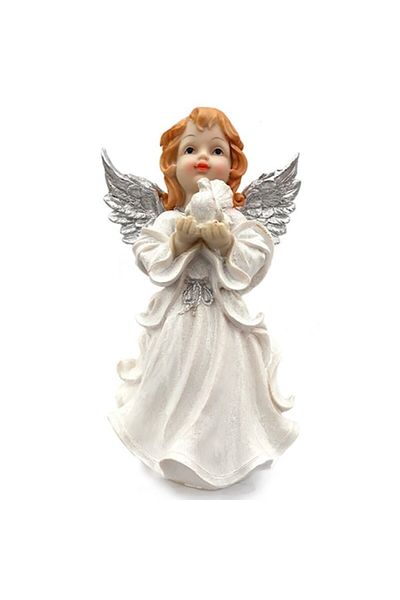 OEM Angel Figurine with Silver Wings and Glitter M2, 18x34 cm