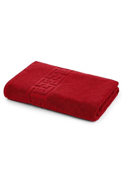 OEM Bath Towel, Cotton, Greek Border, 500g/m², 70x140cm, Red
