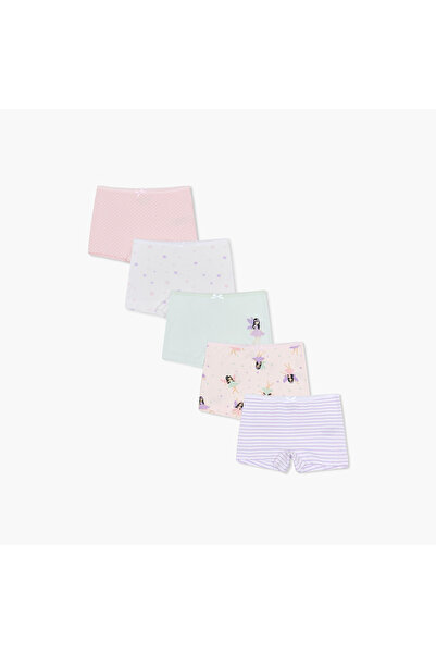 Juniors Printed Briefs with Bow Detail - Set of 5