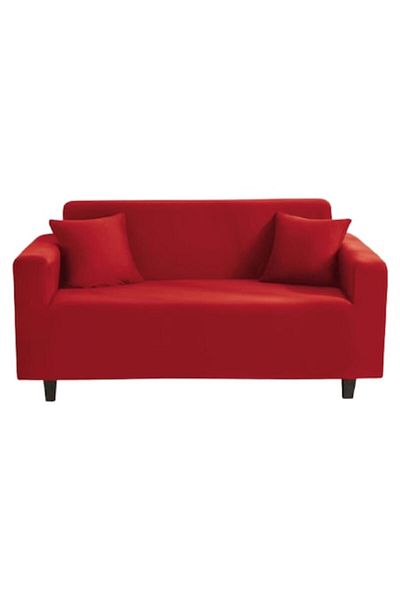 OEM Husă elastică pentru canapea, Uni, 3 locuri, 180x230cm, roșie