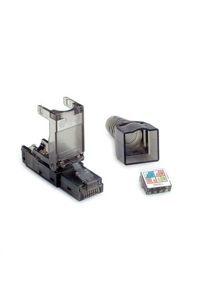 Electronica Złącze przewodowe RJ45 Value, czarne/przezroczyste, 26.99.0372