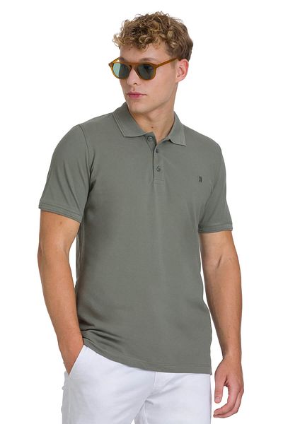 Hatemoğlu Olive Green Regular Fit 100% Cotton Polo Neck T-Shirt